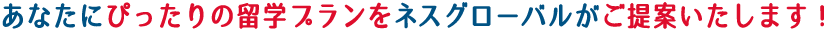 あなたにぴったりの留学プランをネスグローバルがご提案いたします